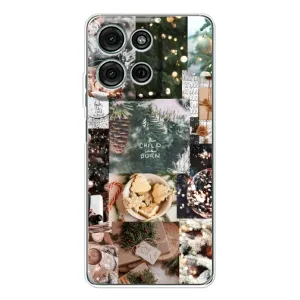 Чехол с принтом «Рождественский коллаж» для Motorola Moto G75