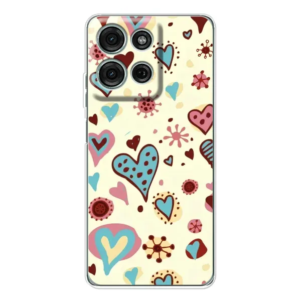 Чехол с принтом «Сердечки» для Motorola Moto G75 Чехол с принтом «Сердечки» для Motorola Moto G75