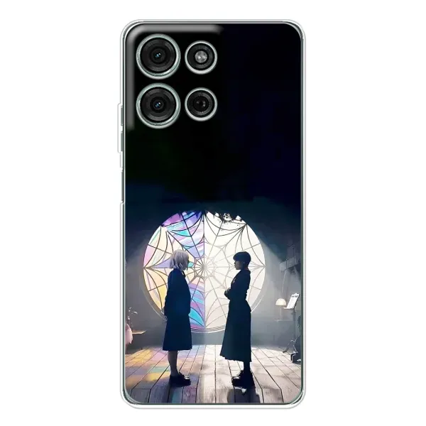 Чохол з принтом «Венздей та Інід» для Motorola Moto G75