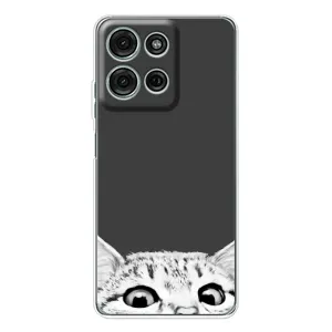 Чехол с принтом «Выглядывает кот» для Motorola Moto G75