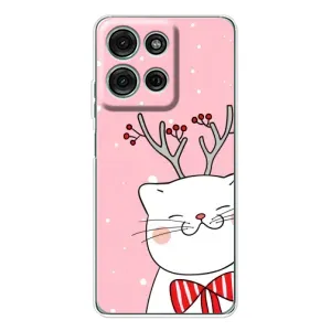 Чехол с принтом «Зимний кот» для Motorola Moto G75