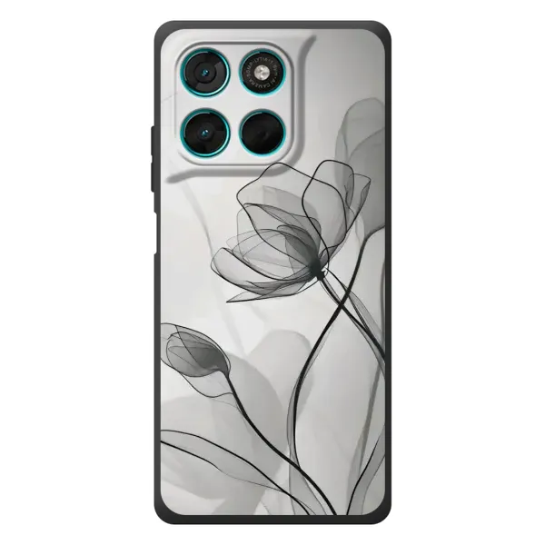Чохол з принтом «Чорні квіти» для Motorola Moto G77