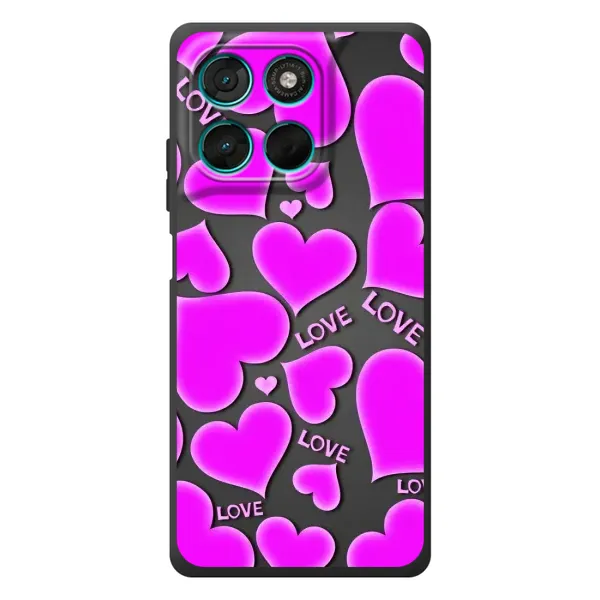 Чехол с принтом «Pink hearts» для Motorola Moto G77