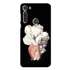 Чехлы (ART) Цветы на Motorola MOTO G8 (VPrint) (Білі квіти)