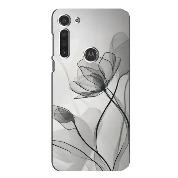 Чехол с принтом «Черные цветы» для Motorola MOTO G8