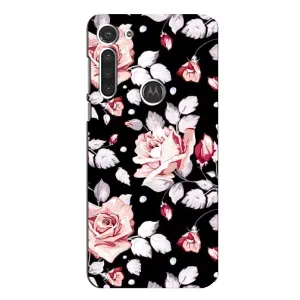 Чохли з квітами для Motorola MOTO G8 (VPrint) (Квіти на чорному)