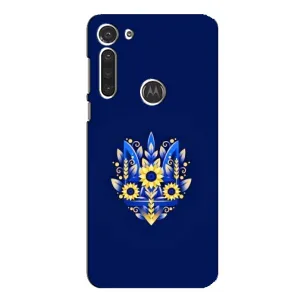 Чохли для Motorola MOTO G8 Укр. Символіка (AlphaPrint) (Квітковий Герб)