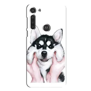 Чохли з собаками для Motorola MOTO G8 (VPrint) (Радісний Хаскі)