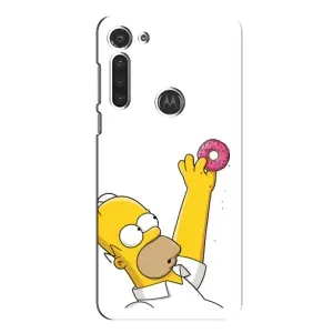 Чjхол з Сімпсонами для Motorola MOTO G8 (VPrint) (Гомер з пончиком)