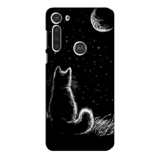 Чехол с принтом «Котик и луна» для Motorola MOTO G8
