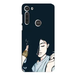 Чохол з друком для Motorola MOTO G8 - (Мода) (AlphaPrint) (Гарна дівчина)