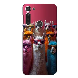 Чохол з принтом «Лами в окулярах» для Motorola MOTO G8
