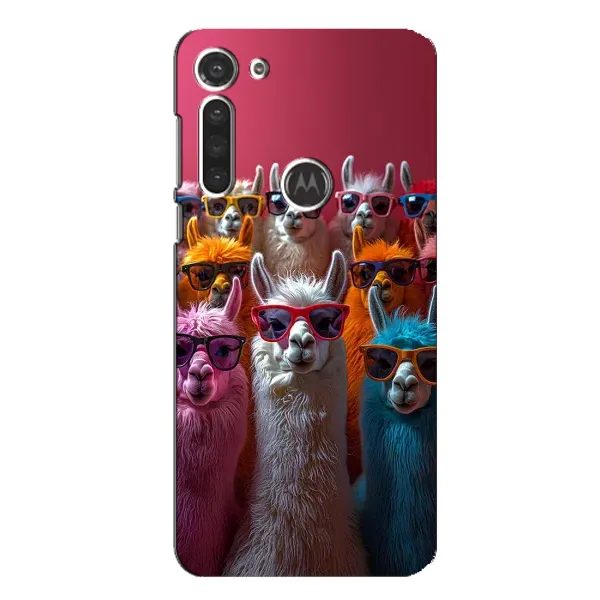 Чохол з принтом «Лами в окулярах» для Motorola MOTO G8
