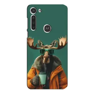 Чохол з принтом «Лось з кавою» для Motorola MOTO G8