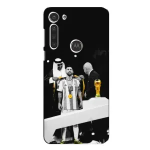 Чохли для Motorola MOTO G8 (Leo чемпіон) (AlphaPrint) (Мессі коронований)