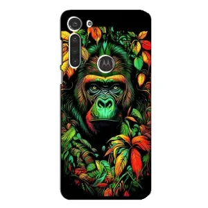 Чохол з Мавпами Motorola MOTO G8 - (AlphaPrint) (Мавпа в квітах)
