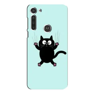 Чохол з принтом для Motorola MOTO G8 (AlphaPrint) Модні коти (Падаючий кіт)