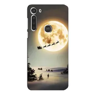 Чехол с принтом «Санта на луне» для Motorola MOTO G8
