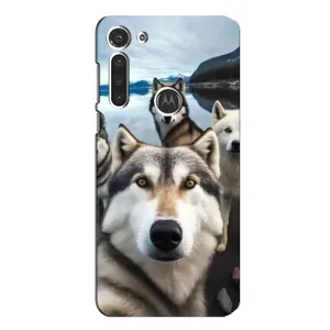 Чохол з принтом «Селфі Хаскі» для Motorola MOTO G8