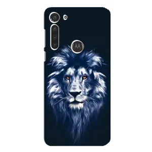 Чохол з картинкою ЛЕВ для Motorola MOTO G8 (VPrint) (Синій Лев)