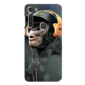 Чохол з Мавпами Motorola MOTO G8 - (AlphaPrint) (В навушниках)