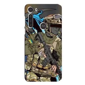 Чехлы с картинкой ЗСУ для Motorola MOTO G8 (AlphaPrint) (Воїн ЗСУ)
