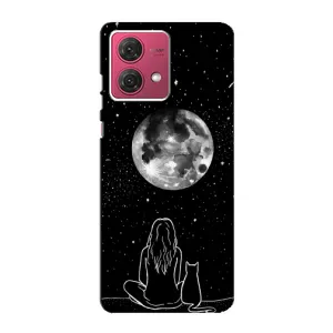 Чохол з принтом «Дівчина з котом» для Motorola MOTO G84