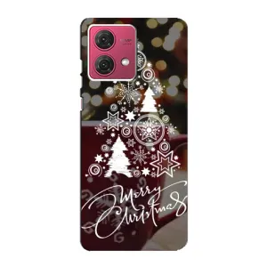 Рождественские Чехлы для Motorola MOTO G84 (VPrint) (Елочка узорная)