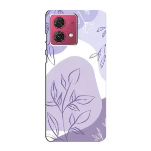 Силконовий чохол з принтом в квітах на Motorola MOTO G84 (Фіолетове листя абстракція)