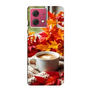 Чехол с уникальным дизайном «Осень с кофе» для Motorola MOTO G84