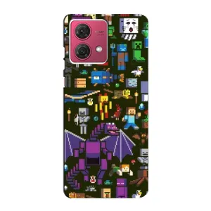 Чохол Майнкрафт на Motorola MOTO G84 (AlphaPrint) Minecraft (Колаж Майнкрафт)
