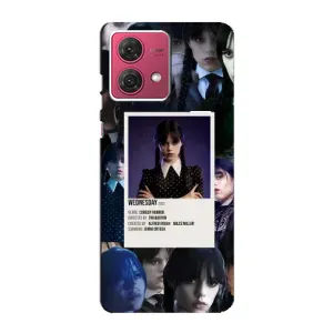 Чехлы Венсдей на Motorola MOTO G84 Уэнсдей (AlphaPrint) (коллаж Уэнздей)