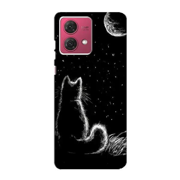 Чехол с принтом «Котик и луна» для Motorola MOTO G84 Чехол с принтом «Котик и луна» для Motorola MOTO G84