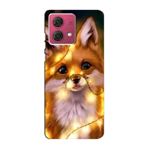 Чехлы с картинкой Лисички для Motorola MOTO G84 (VPrint) (Лисичка в гирляндах)