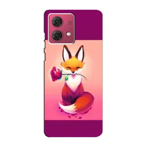 Чехлы с картинкой Лисички для Motorola MOTO G84 (VPrint) (Лисичка с розочкой)