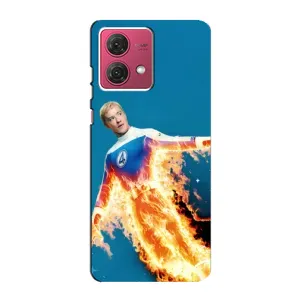 Чехол с принтом Фантастическая четверка для Motorola MOTO G84 (Человек-факел в огне)