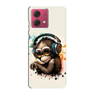 Чохол з принтом «Макака в навушниках» для Motorola MOTO G84