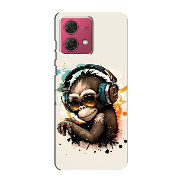 Чохол з принтом «Макака в навушниках» для Motorola MOTO G84