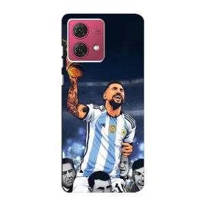 Чохли для Motorola MOTO G84 (Leo чемпіон) (AlphaPrint) (Мессі з кубком)