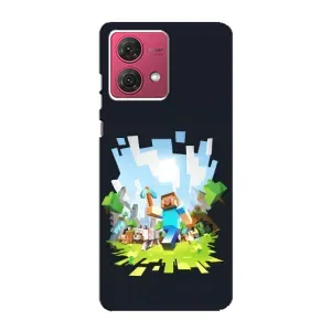 Чохол Майнкрафт на Motorola MOTO G84 (AlphaPrint) Minecraft (персонажі Minecraft)