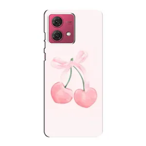 Чохол з розовим принтом для Motorola MOTO G84 (Рожеві вишні)