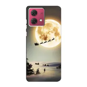 Новорічні, Святкові Чохли для Motorola MOTO G84 - 2024 год (Санта на місяці)