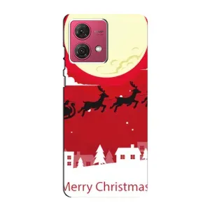 Рождественские Чехлы для Motorola MOTO G84 (VPrint) (Санта с оленями)