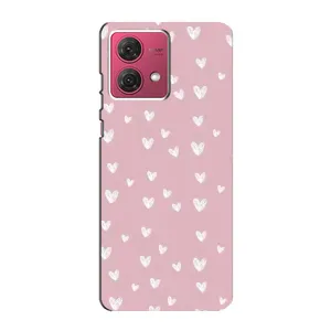 Чохол з розовим принтом для Motorola MOTO G84 (Сердечки на рожевому)