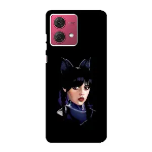 Чехлы Венсдей на Motorola MOTO G84 Уэнсдей (AlphaPrint) (серьезная Уэнздей)