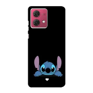Чехол с принтом Стич на Motorola MOTO G84 (Стич на черном)