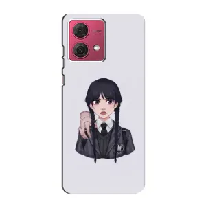 Чехлы Венсдей на Motorola MOTO G84 Уэнсдей (AlphaPrint) (Уэнздей и Вещь)