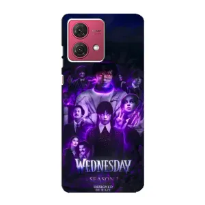 Чехол с дизайном Венздей 2 на Motorola MOTO G84 (Фиолетовая магия Уэнздей)