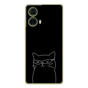 Чехол с рисунком кот на Motorola MOTO G85 (Равнодушный кот)