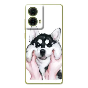 Чохли з собаками для Motorola MOTO G85 (VPrint) (Радісний Хаскі)